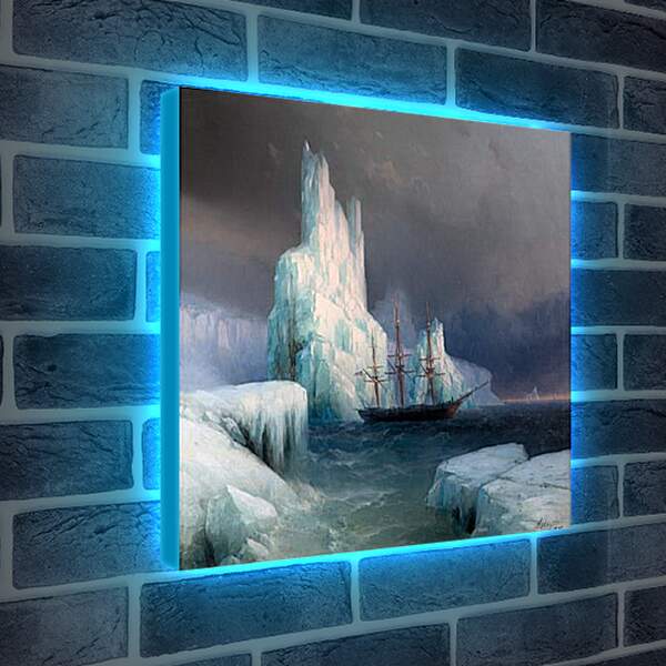 Лайтбокс световая панель - Ледяные горы в Антарктике. Иван Айвазовский
