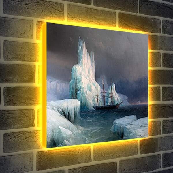 Лайтбокс световая панель - Ледяные горы в Антарктике. Иван Айвазовский
