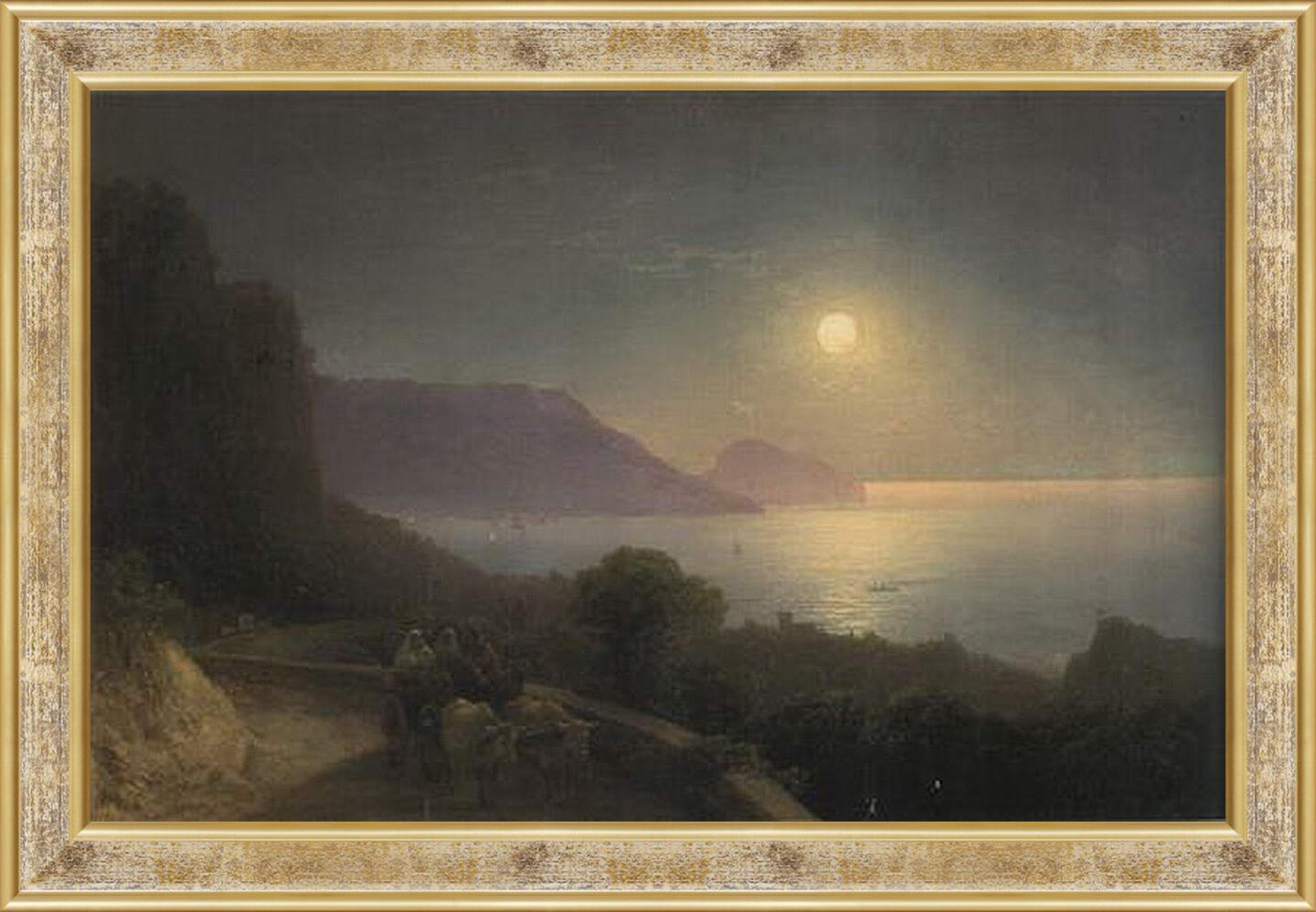 Картина в раме - Вид Крыма в лунную ночь. Иван Айвазовский
