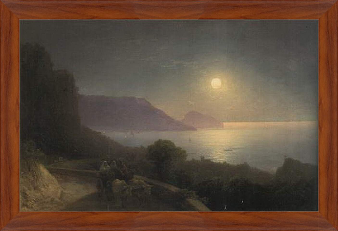 Картина в раме - Вид Крыма в лунную ночь. Иван Айвазовский
