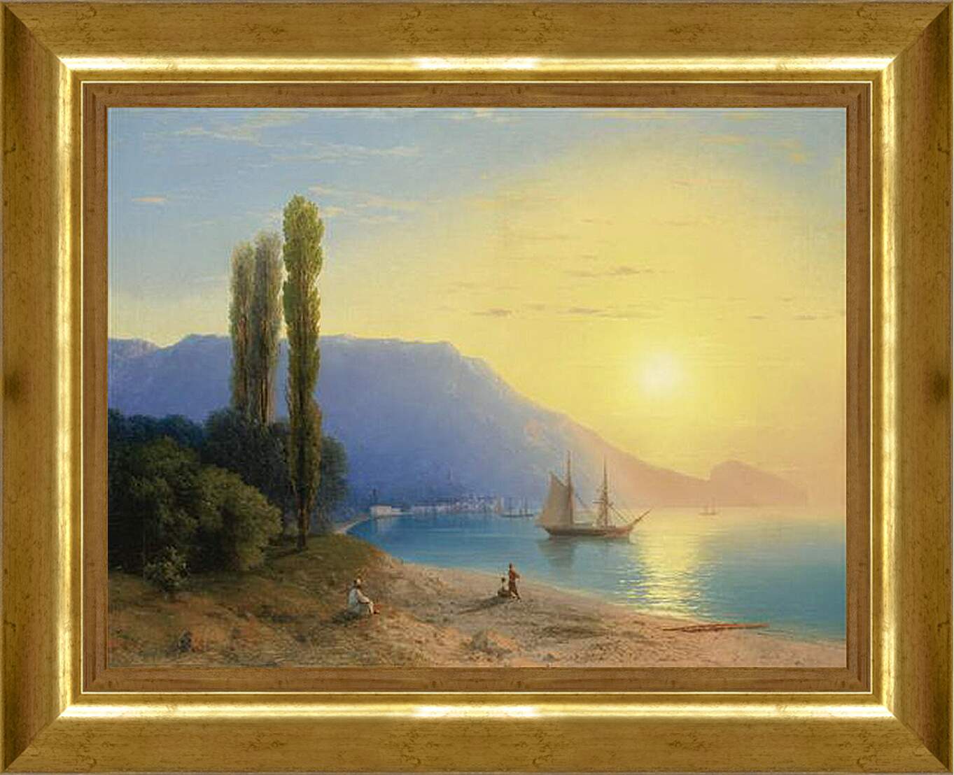 Картина в раме - Восход солнца у берегов Ялты. Иван Айвазовский
