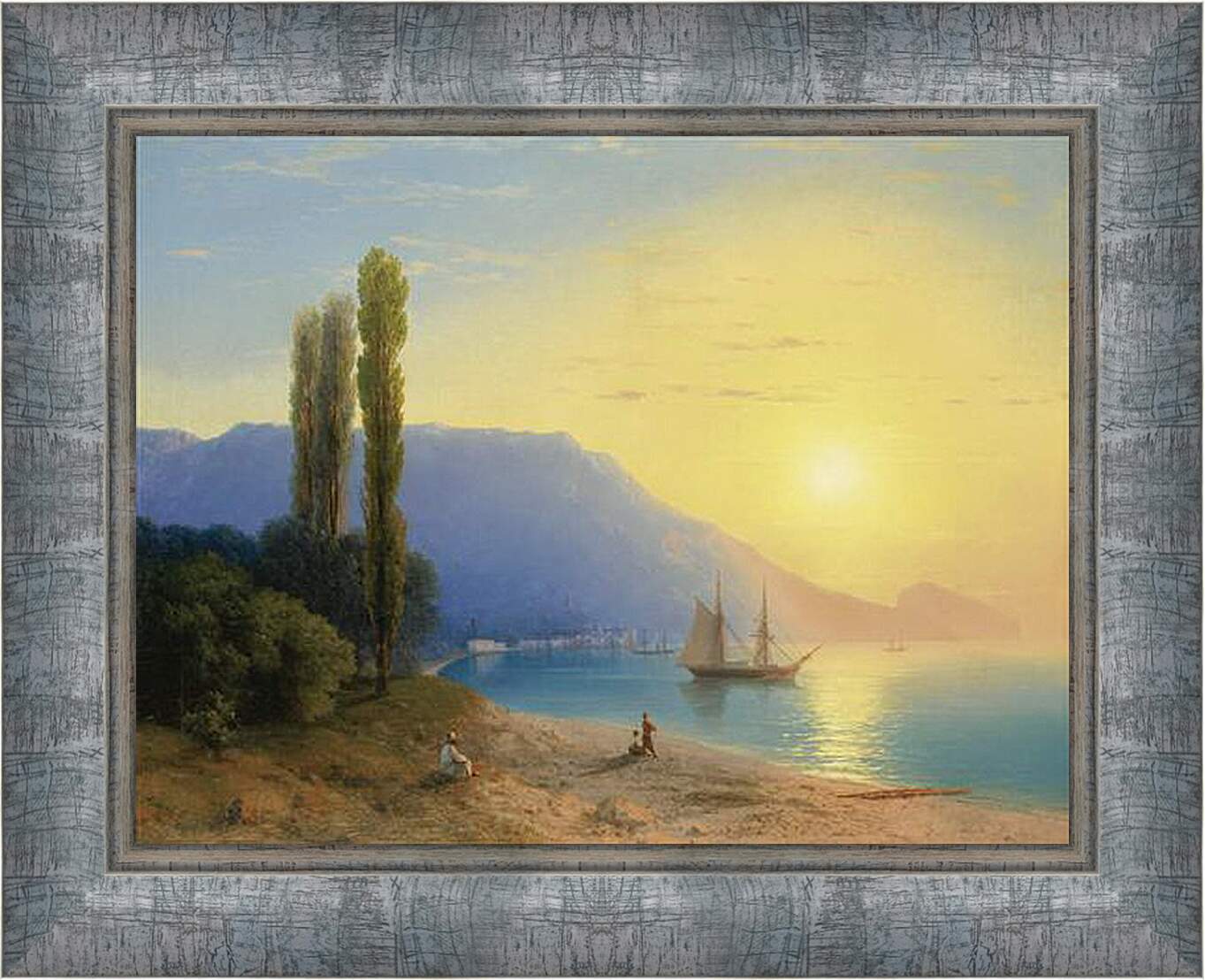 Картина в раме - Восход солнца у берегов Ялты. Иван Айвазовский
