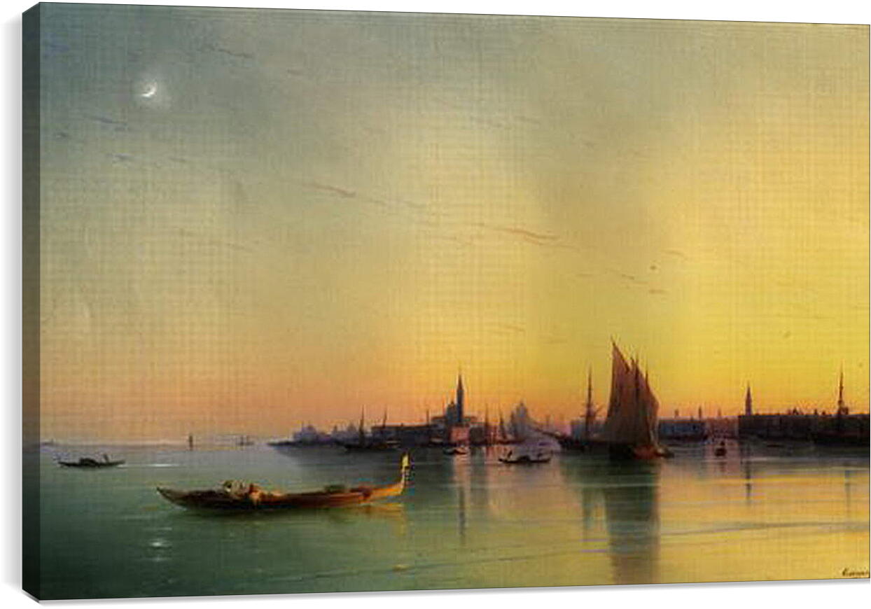 Постер и плакат - Закат над Венецианской лагуной. Иван Айвазовский
