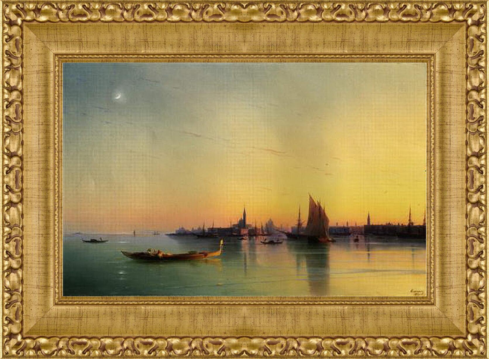 Картина в раме - Закат над Венецианской лагуной. Иван Айвазовский
