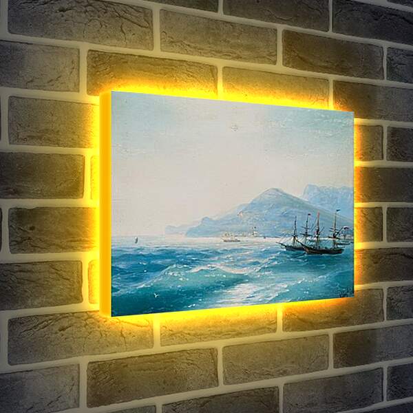 Лайтбокс световая панель - Корабли недалеко от побережья 1886. Иван Айвазовский
