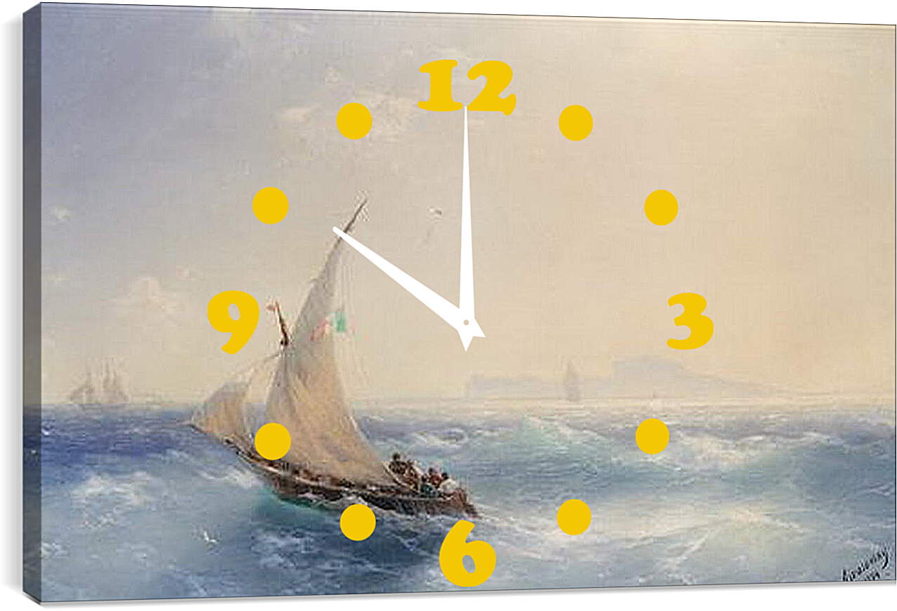 Часы картина - Доставка на остров Искья. Иван Айвазовский
