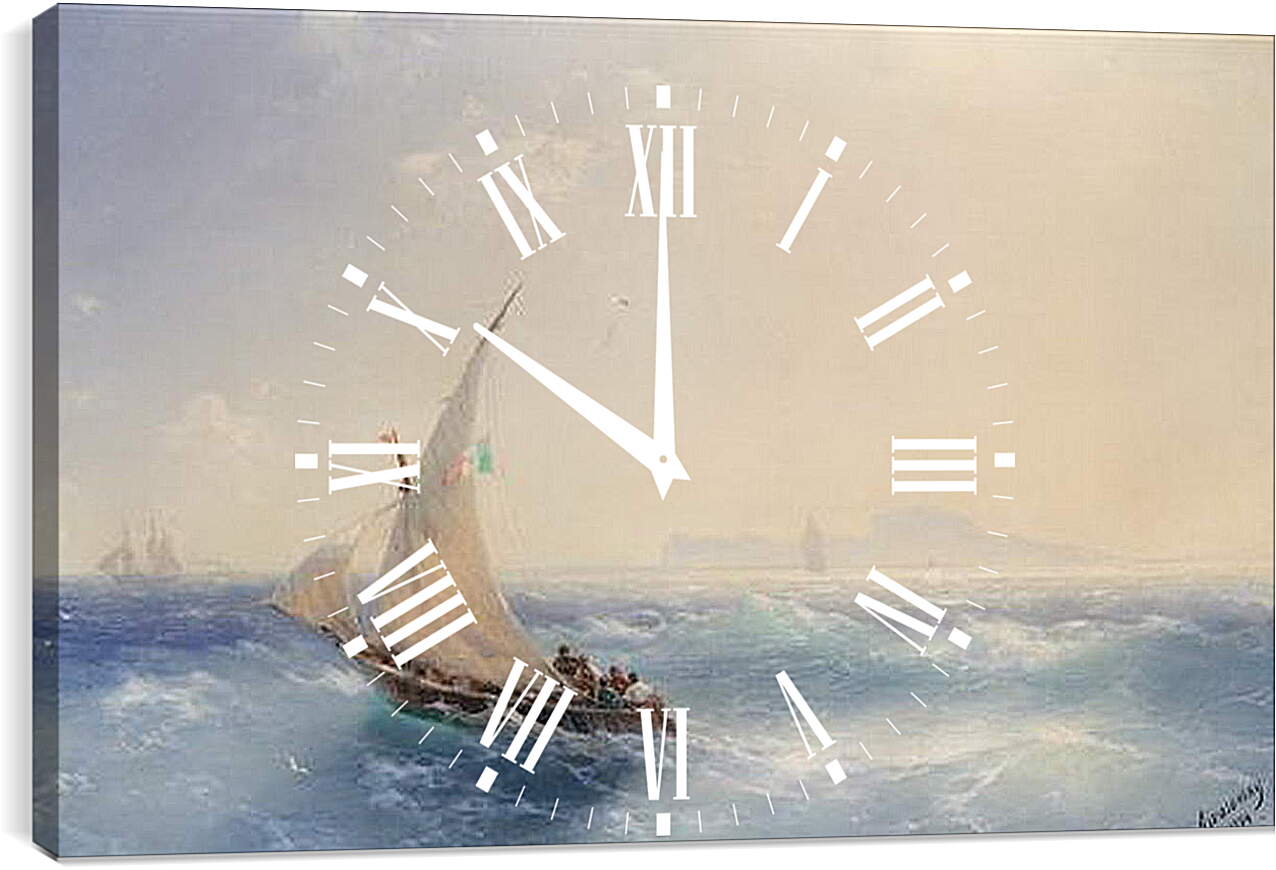 Часы картина - Доставка на остров Искья. Иван Айвазовский
