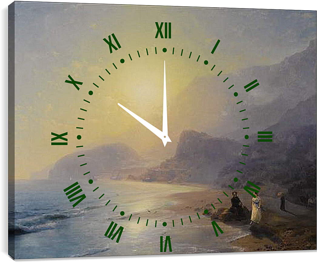 Часы картина - Пушкин и графиня Раевская на берегу моря возле Гурзуфа и Партенита 1886г. Иван Айвазовский
