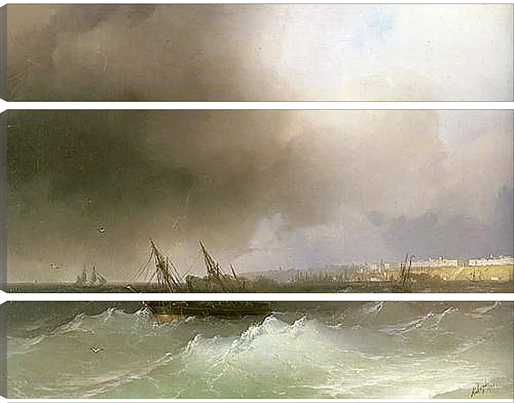 Модульная картина - Вид Одессы с моря. Иван Айвазовский