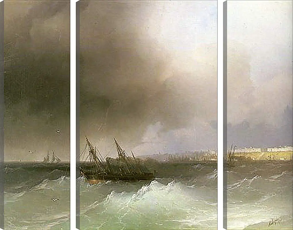 Модульная картина - Вид Одессы с моря. Иван Айвазовский