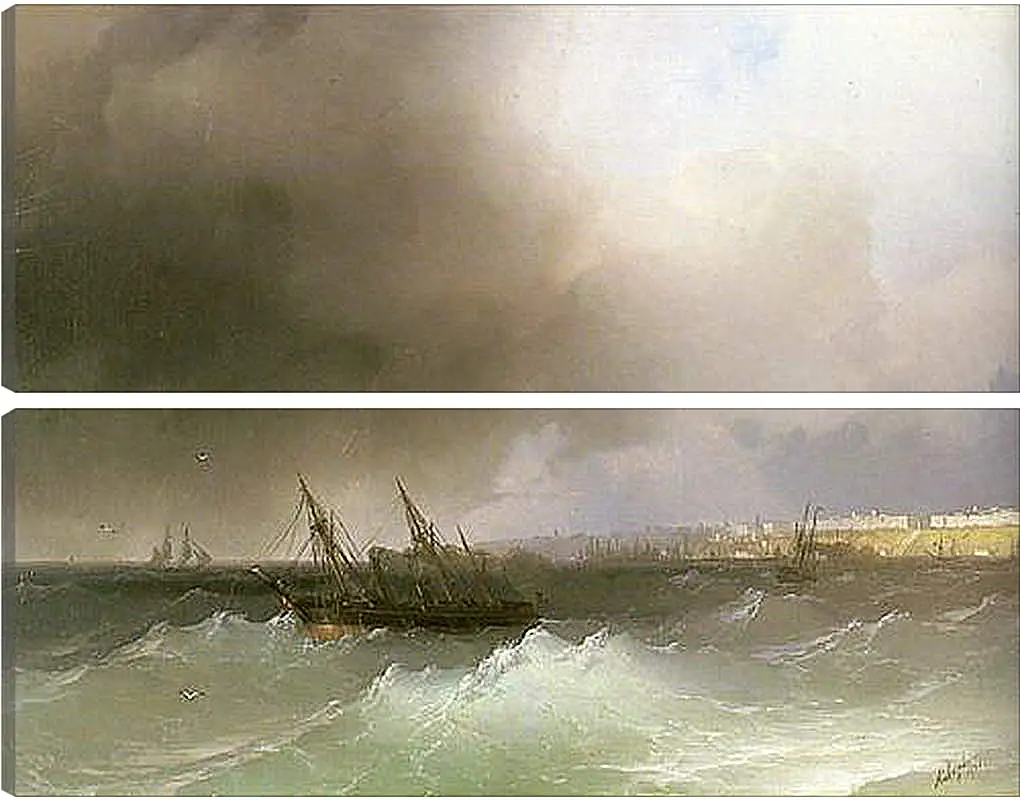 Модульная картина - Вид Одессы с моря. Иван Айвазовский