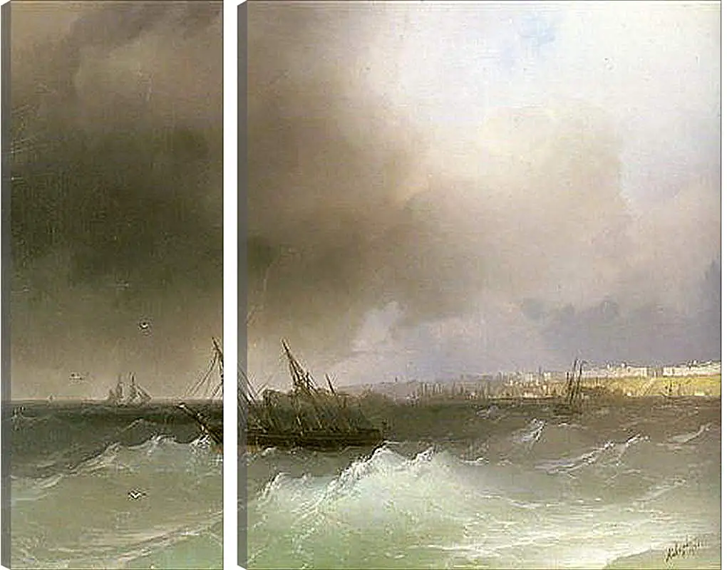 Модульная картина - Вид Одессы с моря. Иван Айвазовский