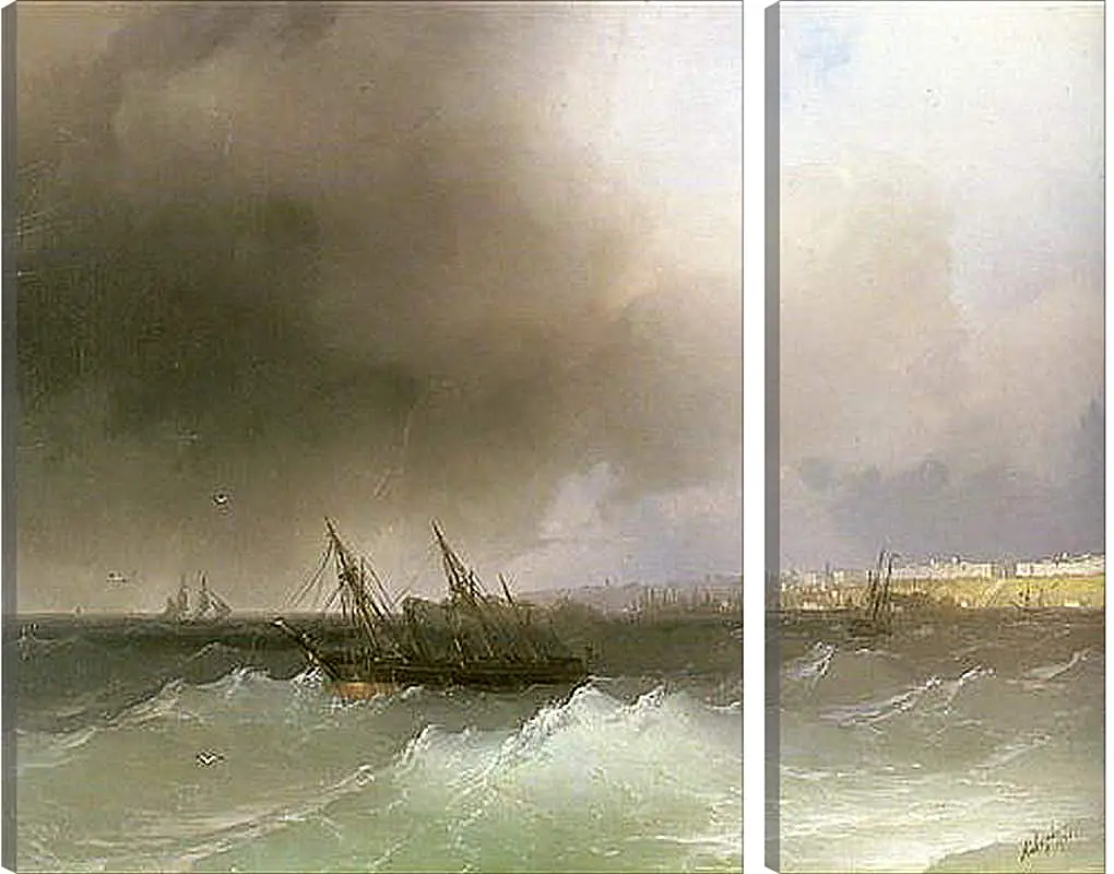 Модульная картина - Вид Одессы с моря. Иван Айвазовский