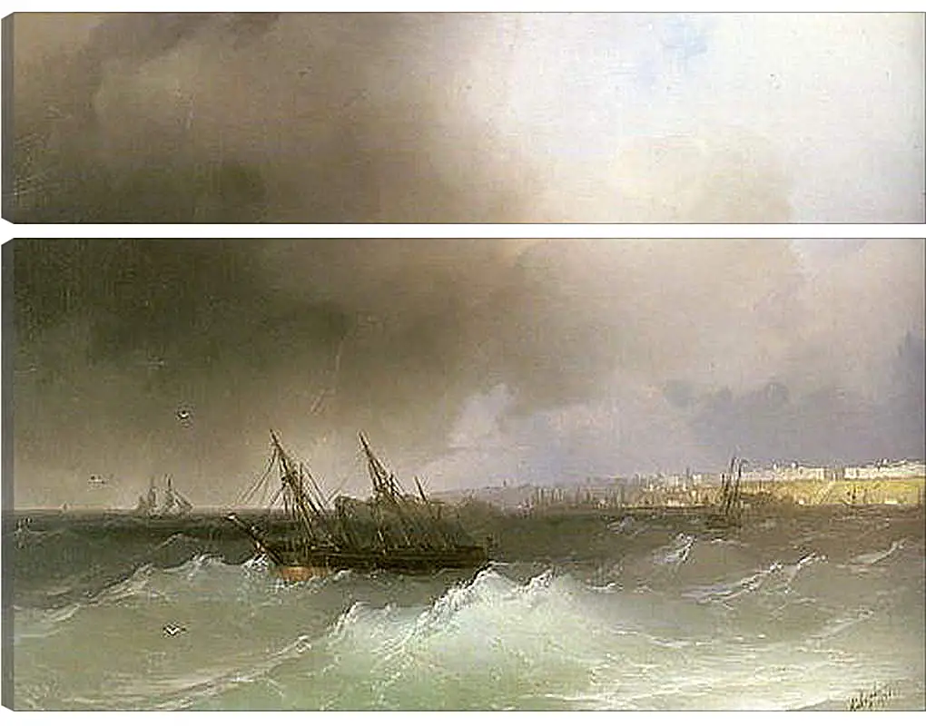 Модульная картина - Вид Одессы с моря. Иван Айвазовский