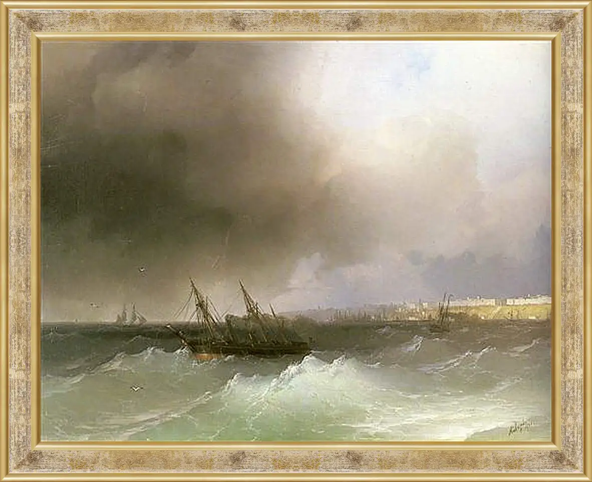 Картина в раме - Вид Одессы с моря. Иван Айвазовский