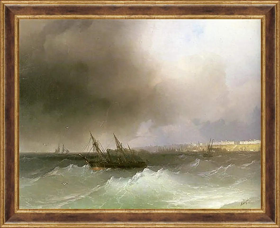 Картина в раме - Вид Одессы с моря. Иван Айвазовский