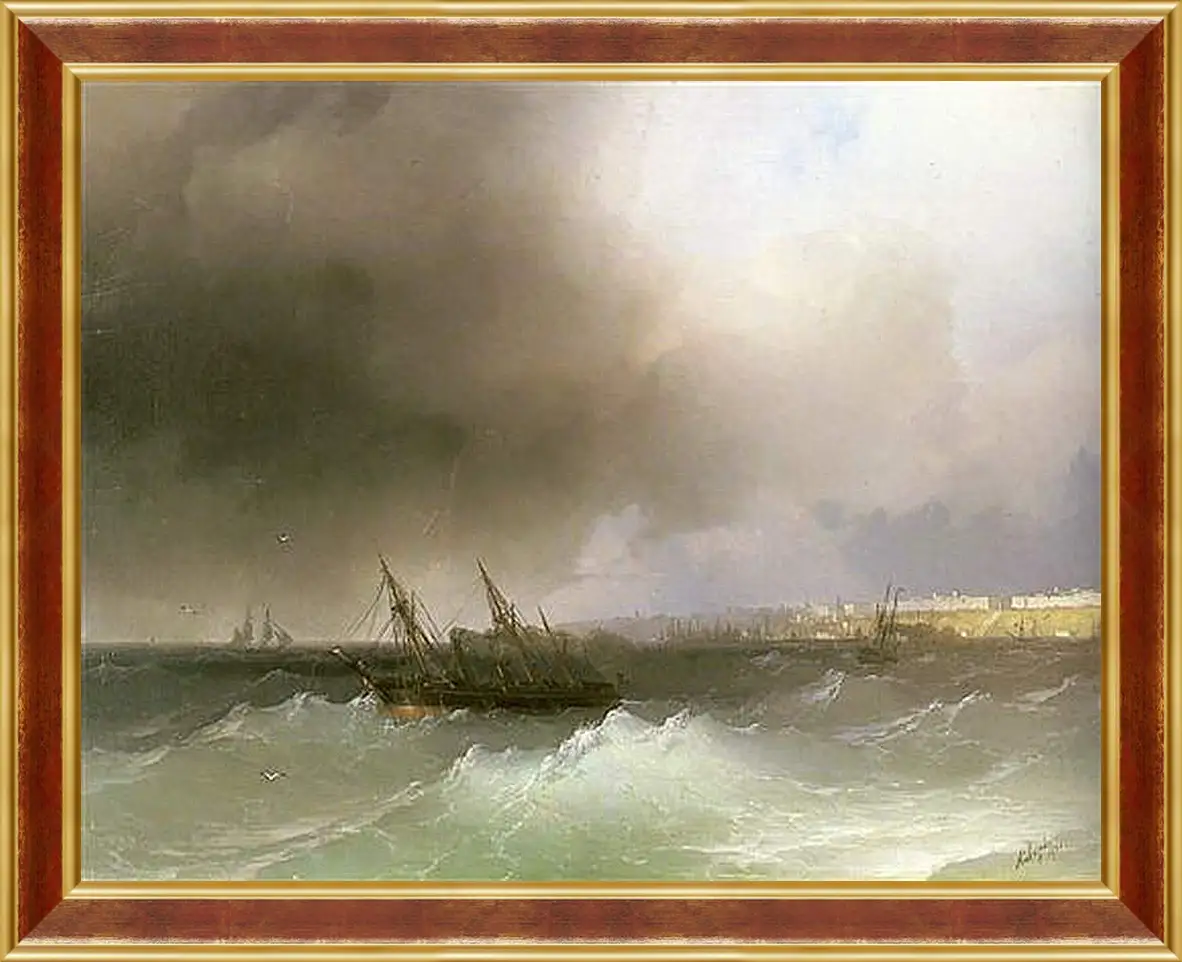 Картина в раме - Вид Одессы с моря. Иван Айвазовский