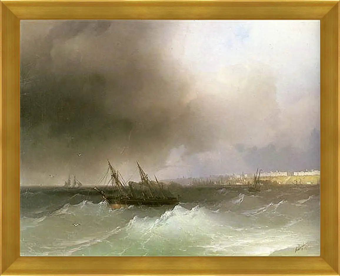 Картина в раме - Вид Одессы с моря. Иван Айвазовский