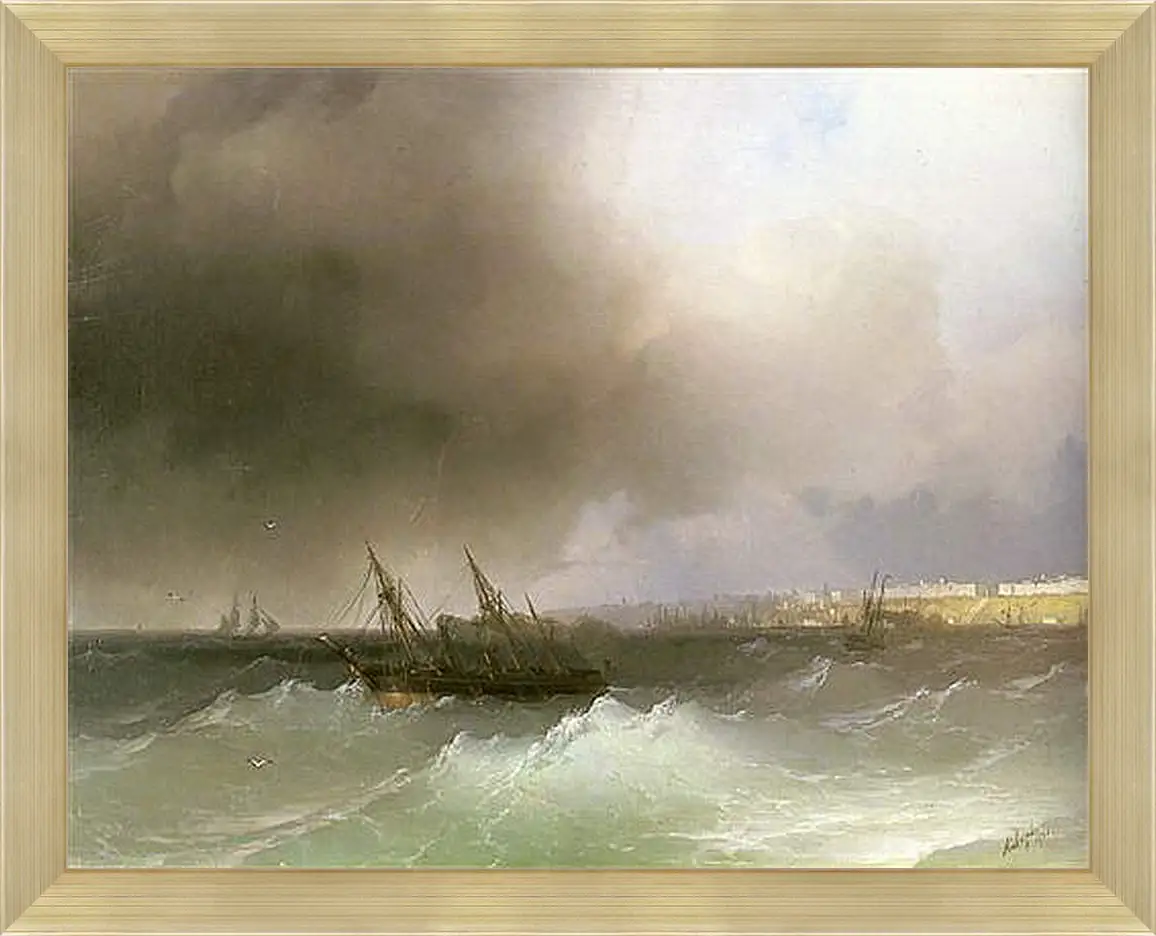 Картина в раме - Вид Одессы с моря. Иван Айвазовский