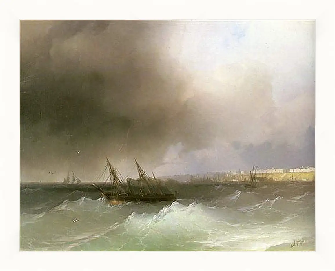 Картина в раме - Вид Одессы с моря. Иван Айвазовский