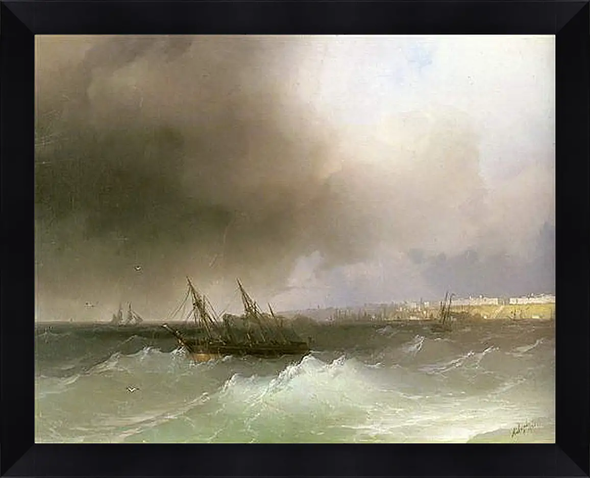 Картина в раме - Вид Одессы с моря. Иван Айвазовский