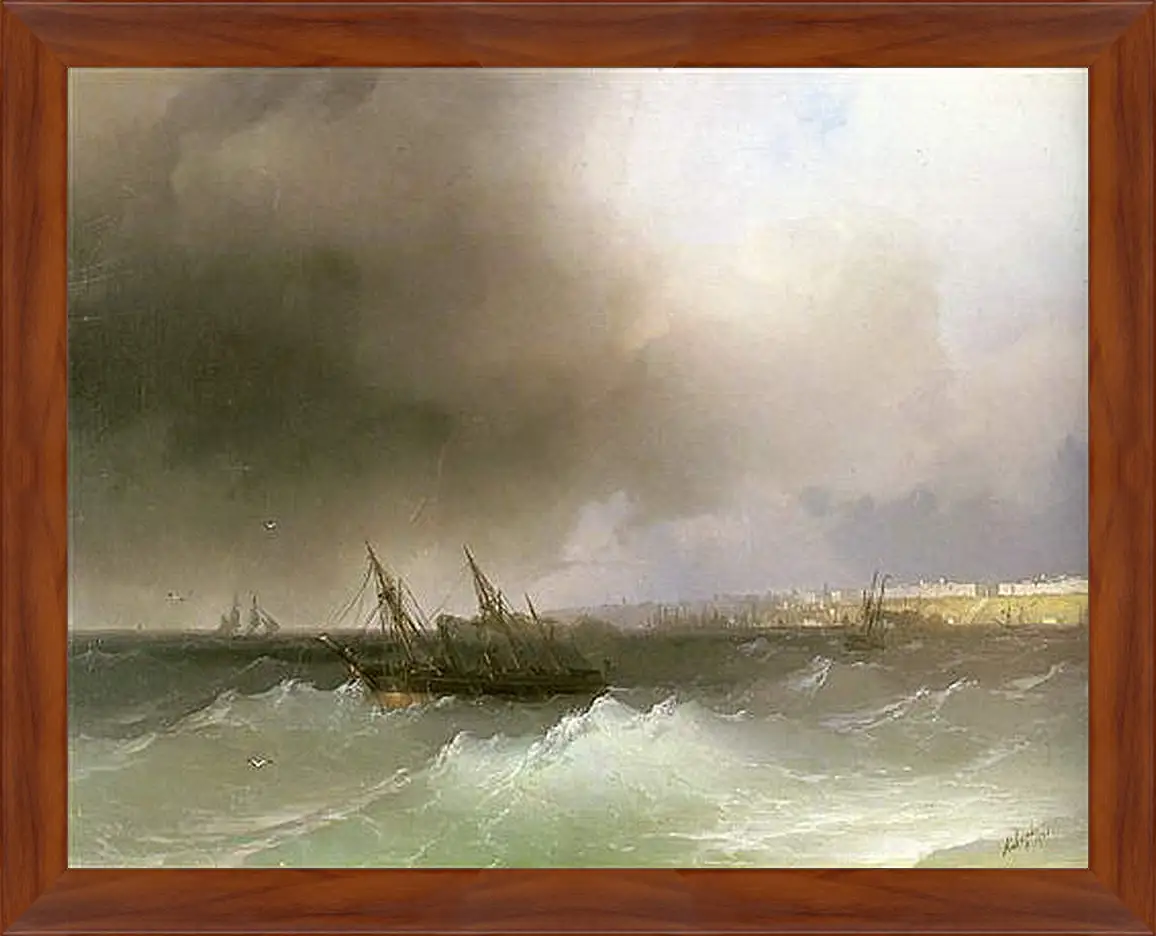 Картина в раме - Вид Одессы с моря. Иван Айвазовский