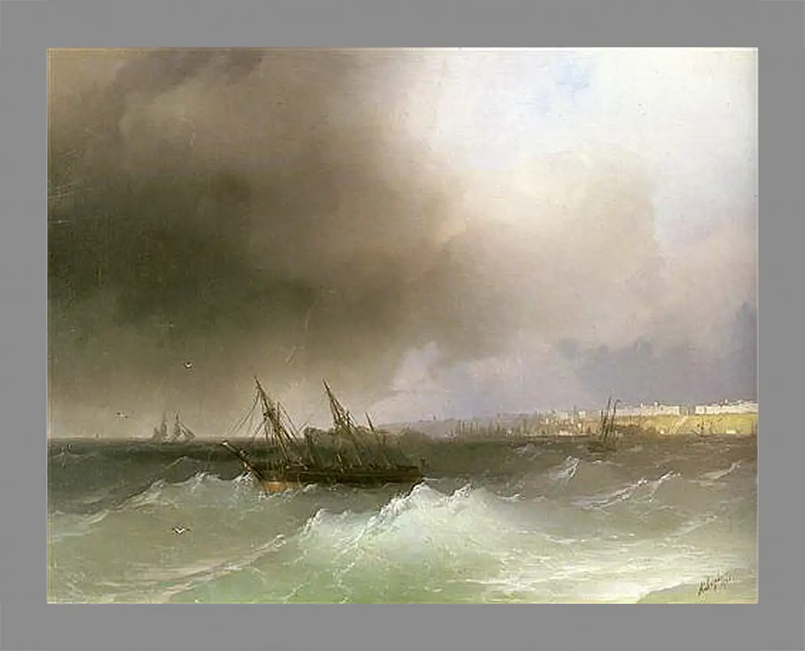 Картина в раме - Вид Одессы с моря. Иван Айвазовский