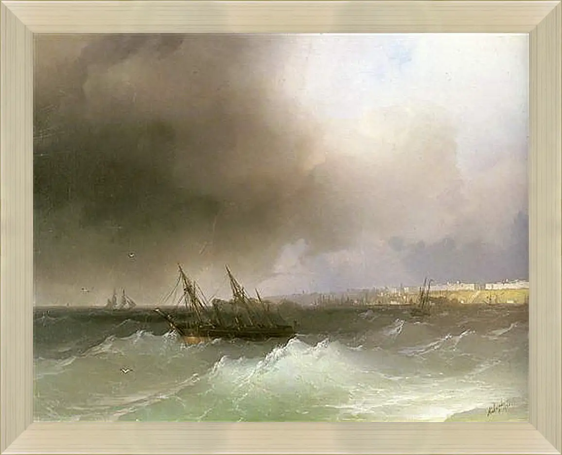 Картина в раме - Вид Одессы с моря. Иван Айвазовский