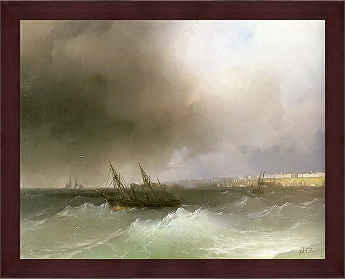 Картина в раме - Вид Одессы с моря. Иван Айвазовский