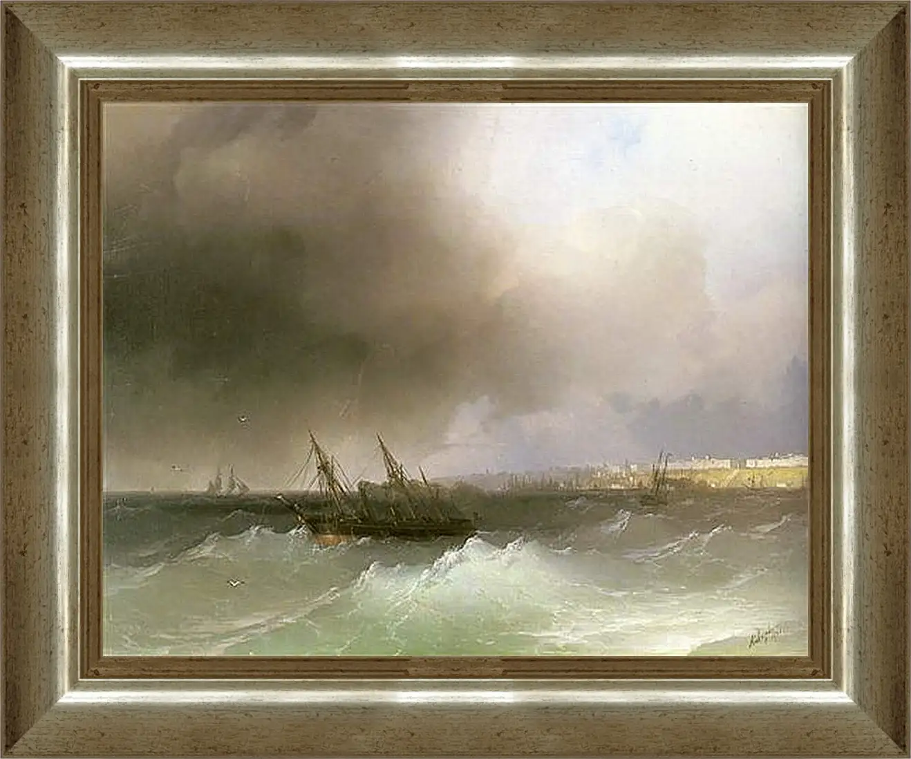 Картина в раме - Вид Одессы с моря. Иван Айвазовский