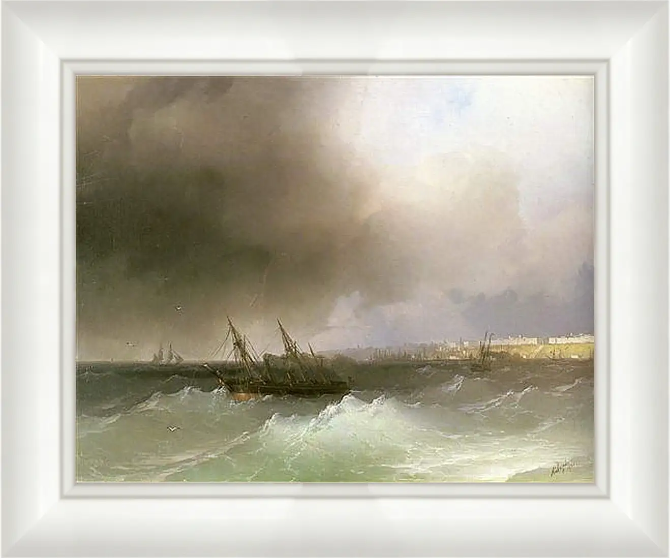 Картина в раме - Вид Одессы с моря. Иван Айвазовский
