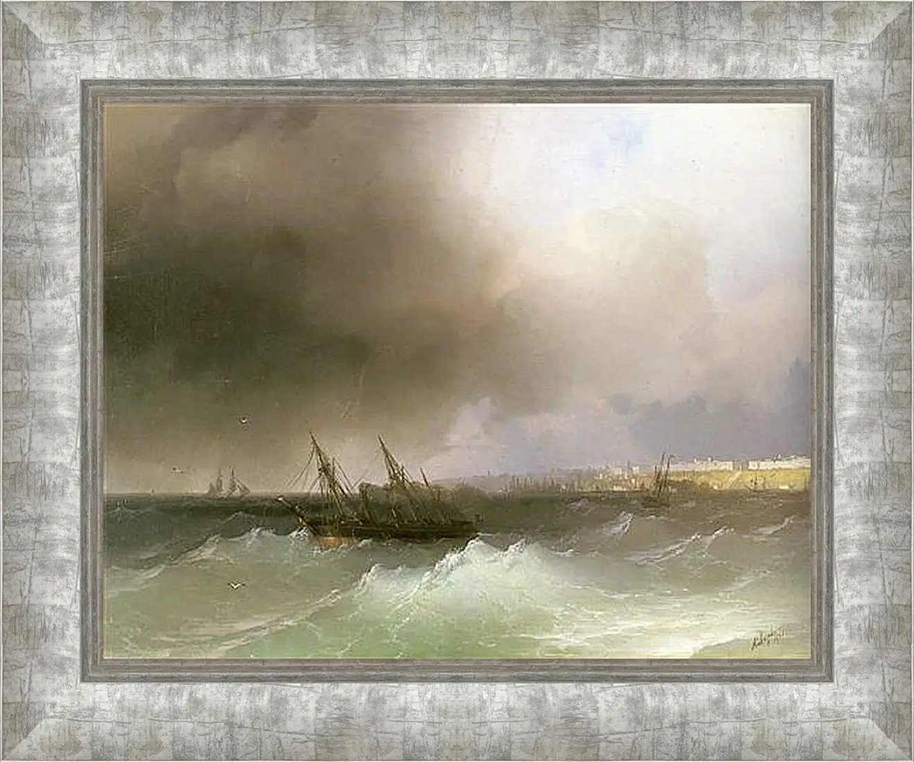 Картина в раме - Вид Одессы с моря. Иван Айвазовский