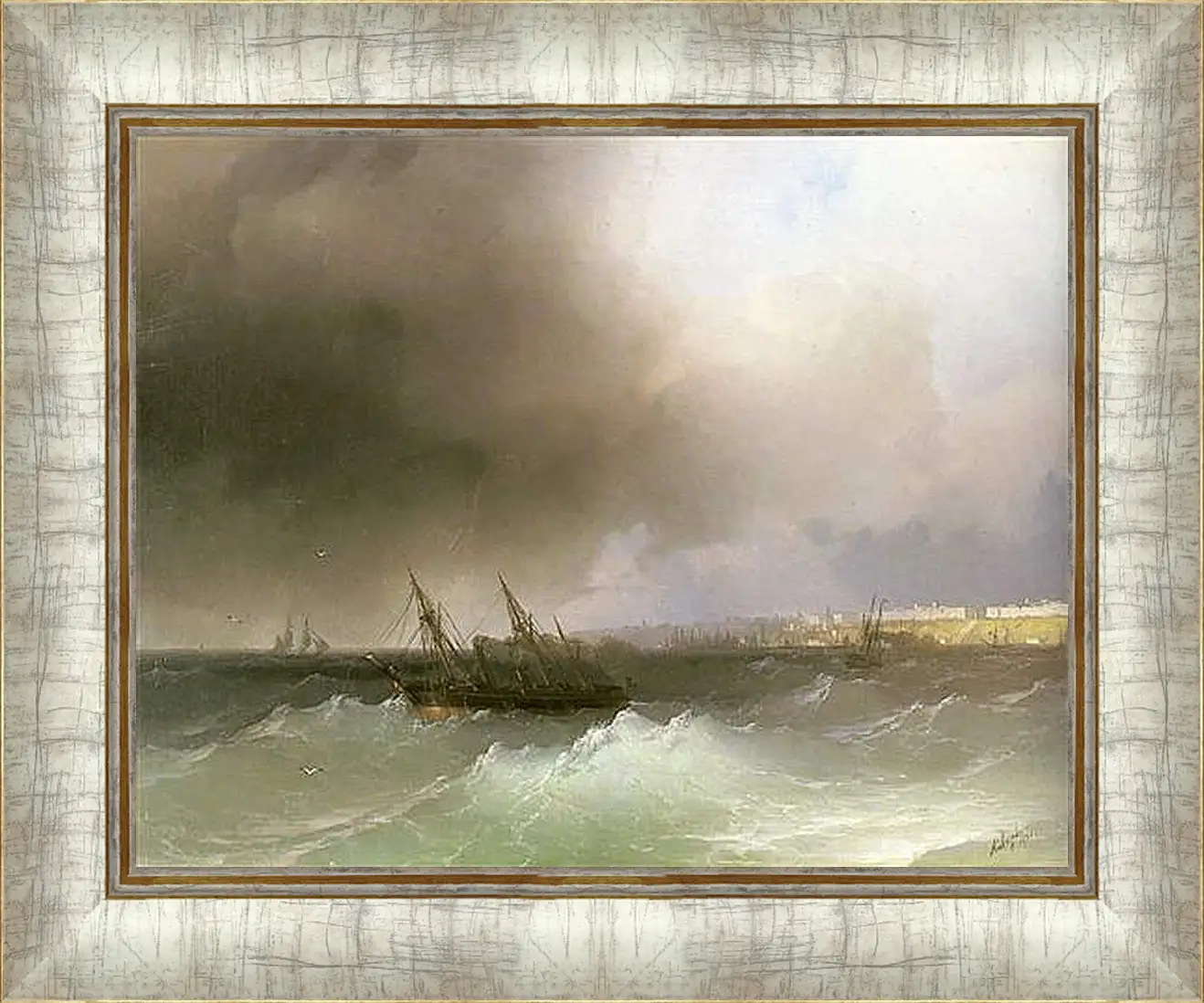 Картина в раме - Вид Одессы с моря. Иван Айвазовский