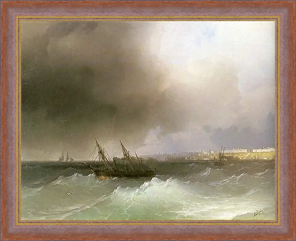 Картина в раме - Вид Одессы с моря. Иван Айвазовский