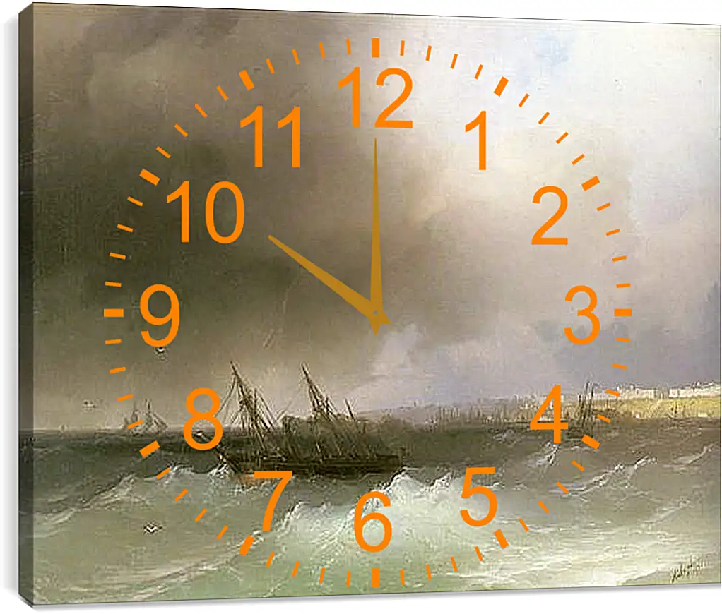 Часы картина - Вид Одессы с моря. Иван Айвазовский
