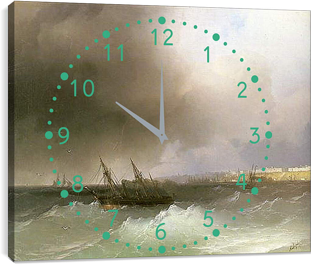 Часы картина - Вид Одессы с моря. Иван Айвазовский
