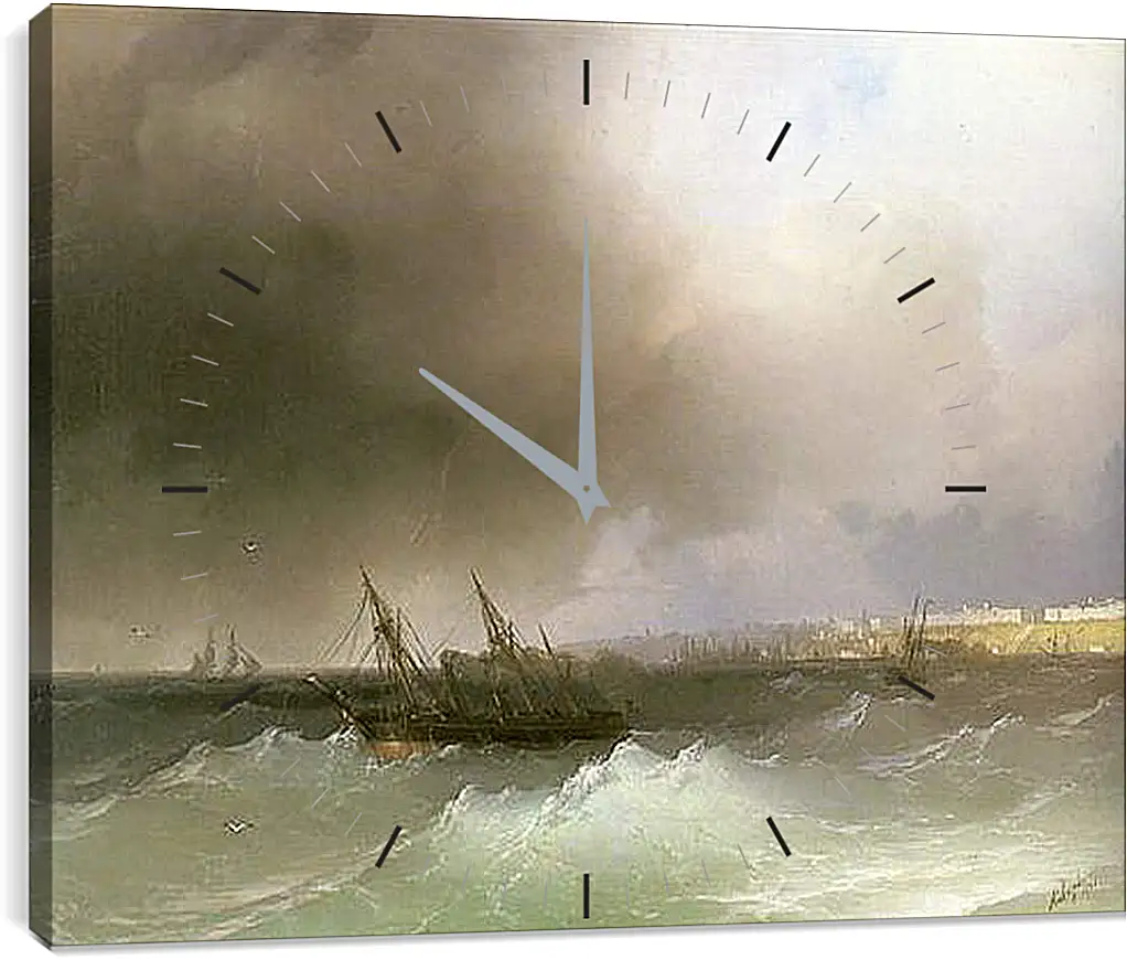 Часы картина - Вид Одессы с моря. Иван Айвазовский