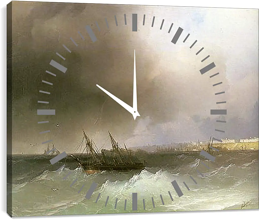 Часы картина - Вид Одессы с моря. Иван Айвазовский