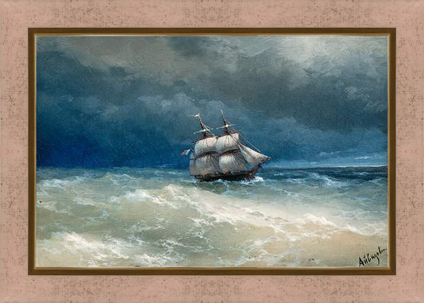 Картина в раме - Бурное море. Иван Айвазовский
