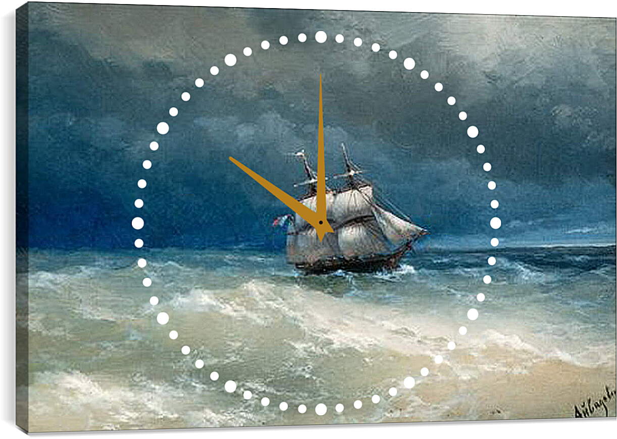 Часы картина - Бурное море. Иван Айвазовский
