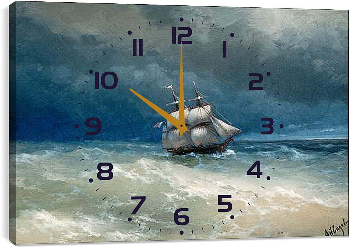 Часы картина - Бурное море. Иван Айвазовский
