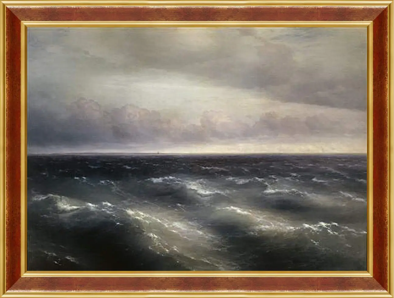 Картина в раме - Черное море (На Черном море начинает разыгрываться буря). Иван Айвазовский