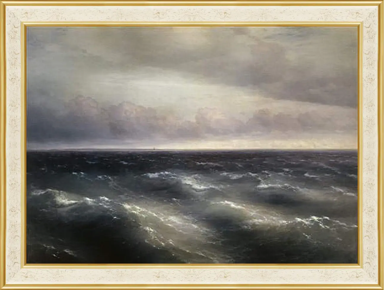 Картина в раме - Черное море (На Черном море начинает разыгрываться буря). Иван Айвазовский