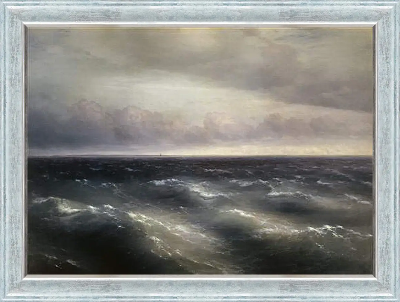 Картина в раме - Черное море (На Черном море начинает разыгрываться буря). Иван Айвазовский