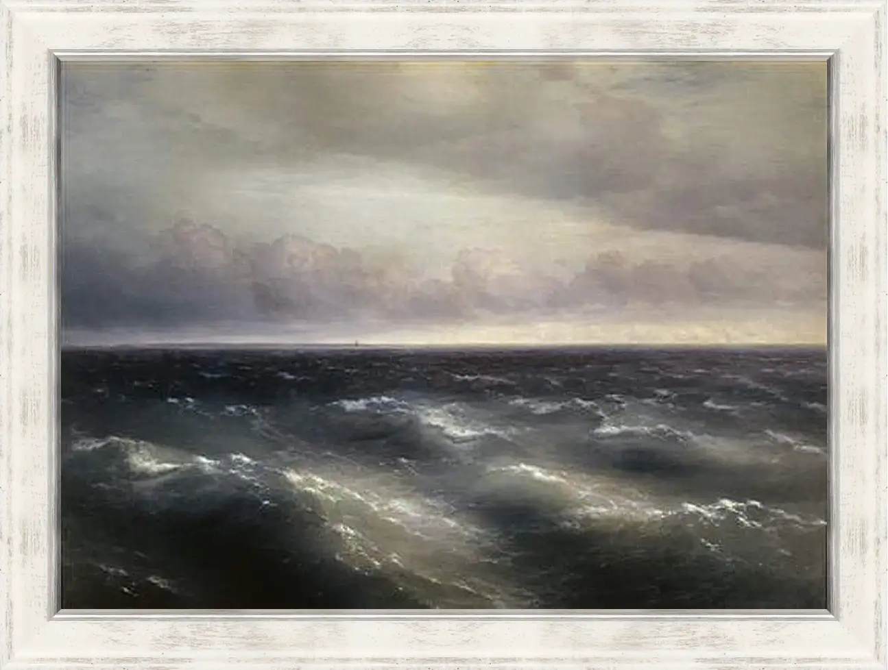 Картина в раме - Черное море (На Черном море начинает разыгрываться буря). Иван Айвазовский