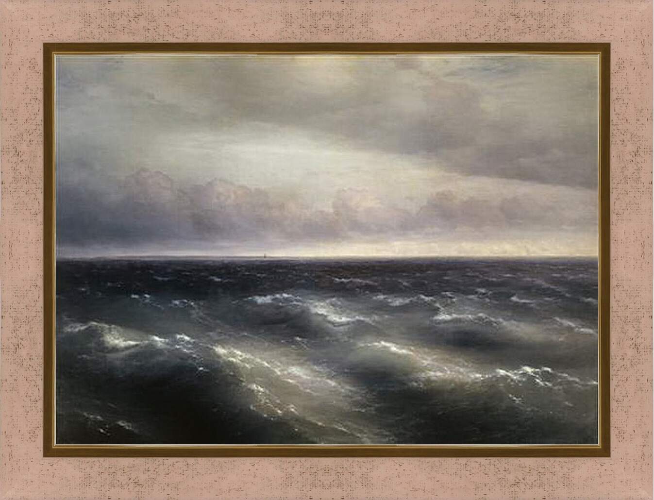 Картина в раме - Черное море (На Черном море начинает разыгрываться буря). Иван Айвазовский
