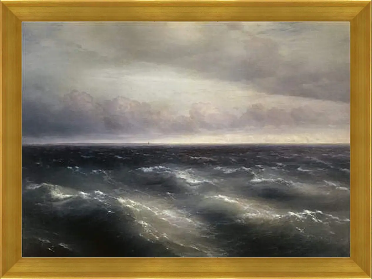Картина в раме - Черное море (На Черном море начинает разыгрываться буря). Иван Айвазовский