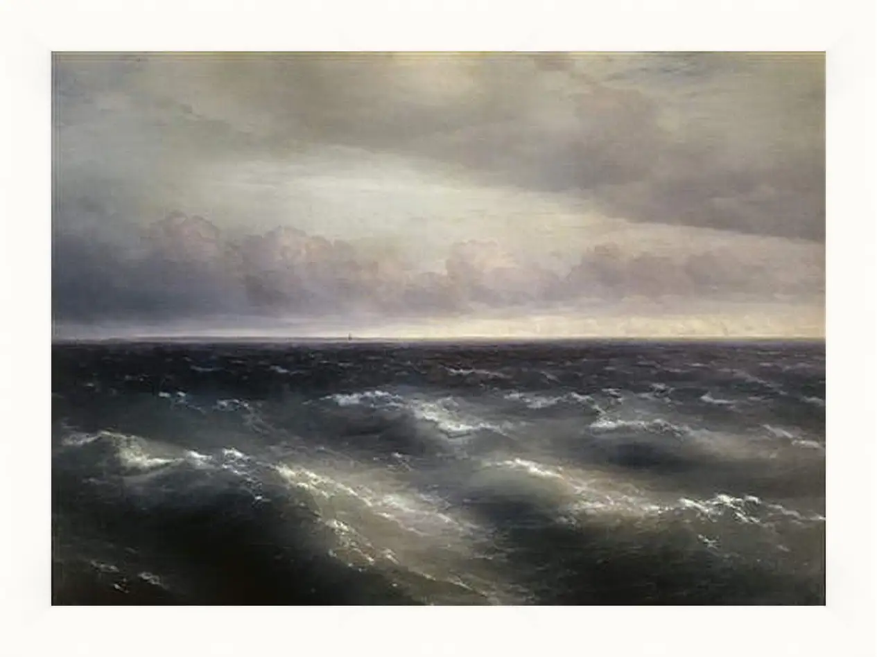 Картина в раме - Черное море (На Черном море начинает разыгрываться буря). Иван Айвазовский