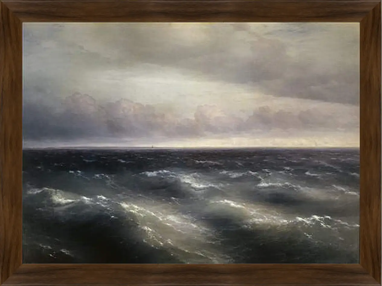 Картина в раме - Черное море (На Черном море начинает разыгрываться буря). Иван Айвазовский