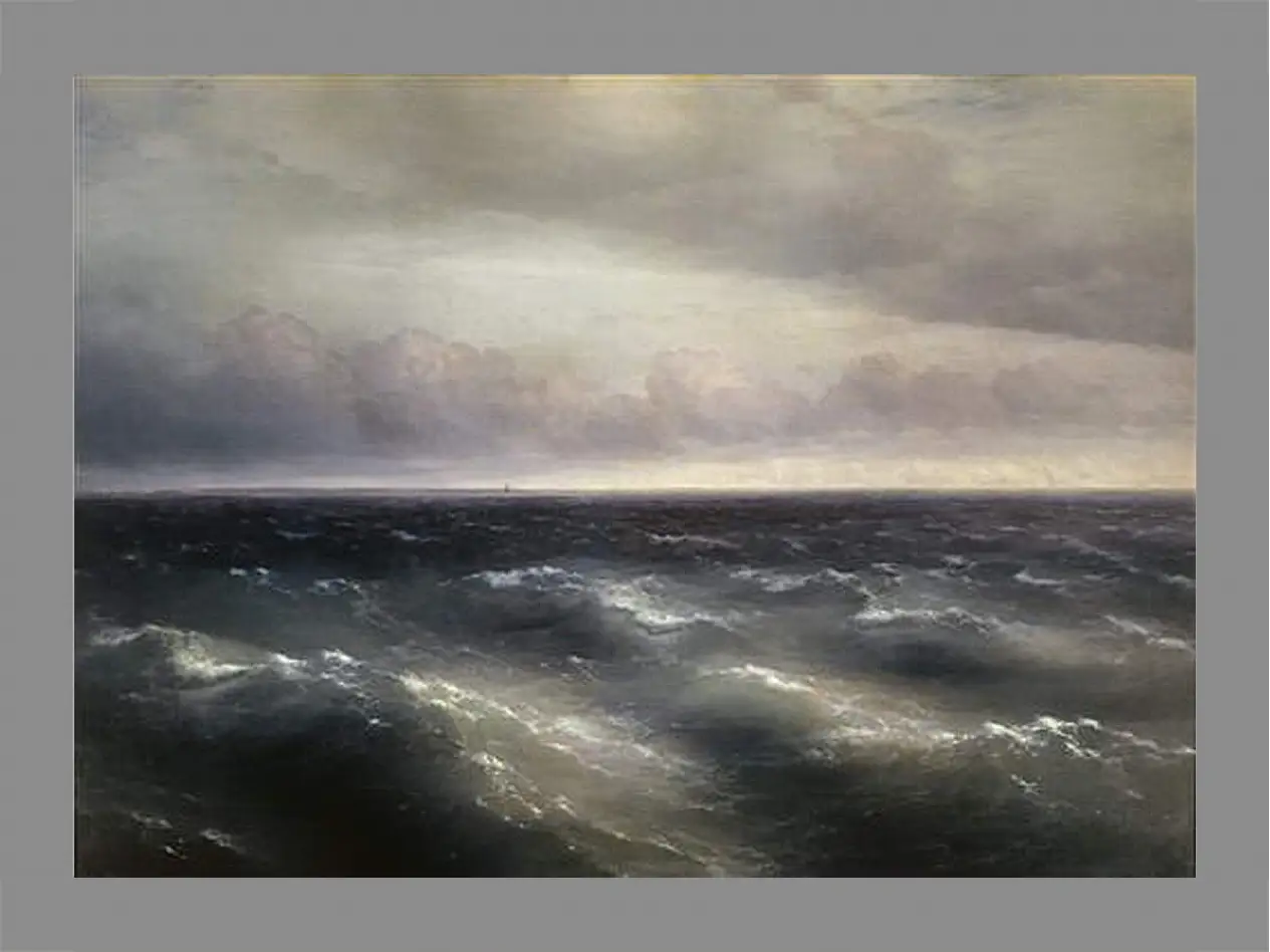 Картина в раме - Черное море (На Черном море начинает разыгрываться буря). Иван Айвазовский